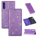 For Samsung Galaxy A7 (2018) / A750 Ultrathin Glitter Magnetic Horizontal Flip Leather Case with Holder & Card Slots(Purple)