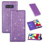 For Samsung Galaxy Note 8 Ultrathin Glitter Magnetic Horizontal Flip Leather Case with Holder & Card Slots(Purple)