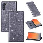 For Samsung Galaxy Note 10 Ultrathin Glitter Magnetic Horizontal Flip Leather Case with Holder & Card Slots(Gray)