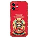 For iPhone 12 mini New Year Red Silicone Shockproof Phone Case(Year OF The Dragon)