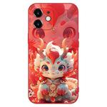For iPhone 12 mini New Year Red Silicone Shockproof Phone Case(Cute Little Dragon)