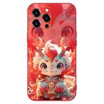 For iPhone 13 Pro Max New Year Red Silicone Shockproof Phone Case(Cute Little Dragon)