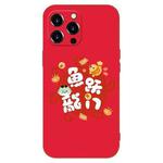 For iPhone 14 Pro New Year Red Silicone Shockproof Phone Case(Fish Dragon Gate)