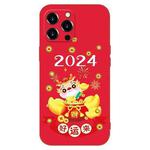For iPhone 15 Pro New Year Red Silicone Shockproof Phone Case(Make Money)