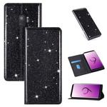For Samsung Galaxy S9 Ultrathin Glitter Magnetic Horizontal Flip Leather Case with Holder & Card Slots(Black)