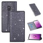 For Samsung Galaxy S9 Ultrathin Glitter Magnetic Horizontal Flip Leather Case with Holder & Card Slots(Gray)