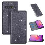 For Samsung Galaxy S10 Ultrathin Glitter Magnetic Horizontal Flip Leather Case with Holder & Card Slots(Gray)
