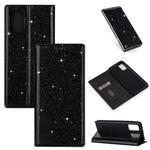For Samsung Galaxy A41 Ultrathin Glitter Magnetic Horizontal Flip Leather Case with Holder & Card Slots(Black)