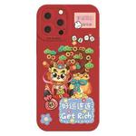 For iPhone 15 Pro Max Cartoon Year of the Dragon Chinese Style Silicone Phone Case(Good Luck)