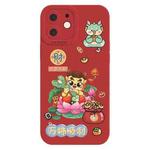 For iPhone 12 Cartoon Year of the Dragon Chinese Style Silicone Phone Case(All the Best)