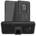 For Xiaomi Redmi 10X 5G Tire Texture Shockproof TPU + PC Protective Case with Holder(Black)