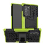 For Samsung Galaxy Note20 Ultra Tire Texture Shockproof TPU + PC Protective Case with Holder(Green)
