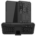 For Motorola Moto G8 Power Lite Tire Texture Shockproof TPU + PC Protective Case with Holder(Black)