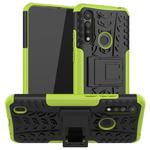 For Motorola Moto G8 Power Lite Tire Texture Shockproof TPU + PC Protective Case with Holder(Green)