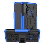 For OPPO Realme / Realme C3 Tire Texture Shockproof TPU + PC Protective Case with Holder(Blue)