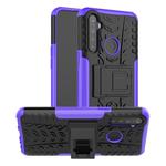 For OPPO Realme / Realme C3 Tire Texture Shockproof TPU + PC Protective Case with Holder(Purple)