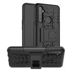 For OPPO Realme / Realme C3 Tire Texture Shockproof TPU + PC Protective Case with Holder(Black)