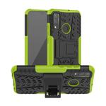 For Huawei P Smart (2020) Tire Texture Shockproof TPU + PC Protective Case with Holder(Green)