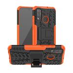 For Huawei P Smart (2020) Tire Texture Shockproof TPU + PC Protective Case with Holder(Orange)