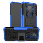 For Nokia 5.3 Tire Texture Shockproof TPU + PC Protective Case with Holder(Blue)