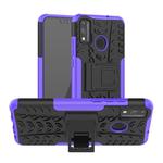 For Huawei Honor 9X Lite Tire / Honor 8X Texture Shockproof TPU + PC Protective Case with Holder(Purple)