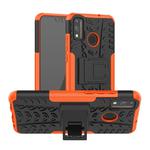 For Huawei Honor 9X Lite / Honor 8X Tire Texture Shockproof TPU + PC Protective Case with Holder(Orange)