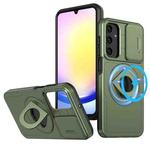 For Samsung Galaxy A24 Camshield MagSafe Ring Holder Armor Phone Case(Olive Green)