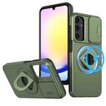 For Samsung Galaxy A25 5G Camshield MagSafe Ring Holder Armor Phone Case(Olive Green)