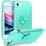 For iPhone SE 2022 / 2020 / 8 / 7 L2 Rotating Ring Holder Magnetic Phone Case(Mint Green)