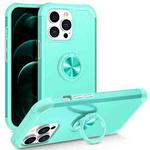 For iPhone 12 Pro Max L2 Rotating Ring Holder Magnetic Phone Case(Mint Green)