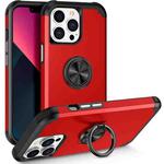 For iPhone 13 Pro Max L2 Rotating Ring Holder Magnetic Phone Case(Red)