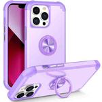 For iPhone 13 Pro Max L2 Rotating Ring Holder Magnetic Phone Case(Light Purple)