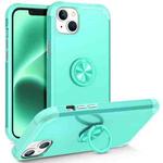 For iPhone 14 L2 Rotating Ring Holder Magnetic Phone Case(Mint Green)