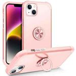 For iPhone 14 L2 Rotating Ring Holder Magnetic Phone Case(Rose Gold)