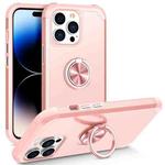 For iPhone 14 Pro L2 Rotating Ring Holder Magnetic Phone Case(Rose Gold)