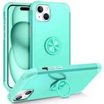 For iPhone 15 L2 Rotating Ring Holder Magnetic Phone Case(Mint Green)