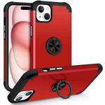 For iPhone 15 L2 Rotating Ring Holder Magnetic Phone Case(Red)