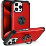 For iPhone 15 Pro Max L2 Rotating Ring Holder Magnetic Phone Case(Red)