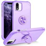 For iPhone XR L2 Rotating Ring Holder Magnetic Phone Case(Light Purple)