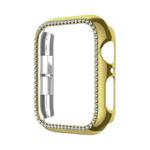 For Apple Watch Series 9 / 8 / 7 41mm Plating Row Diamond Hollow PC Watch Case(Gold)