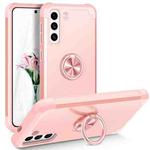 For Samsung Galaxy S21 5G L2 Rotating Ring Holder Magnetic Phone Case(Rose Gold)