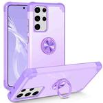 For Samsung Galaxy S21 Ultra 5G L2 Rotating Ring Holder Magnetic Phone Case(Light Purple)