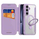For Samsung Galaxy S25 5G DUX DUCIS Skin X Pro Series Magsafe Ring Holder Leather Phone Case(Purple)