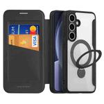 For Samsung Galaxy S25+ 5G DUX DUCIS Skin X Pro Series Magsafe Ring Holder Leather Phone Case(Black)