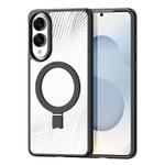 For Samsung Galaxy S25 Edge 5G DUX DUCIS Aimo Mag Series MagSafe Ring Holder Frosted Phone Case(Black)