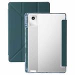 For Lenovo Xiaoxin Pad 11 2025 Clear Acrylic Deformation Leather Tablet Case(Deep Green)