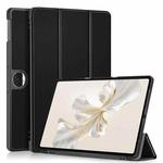 For Honor Pad 9 Custer Pure Color 3-Fold Leather Tablet Case(Black)