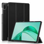 For Honor Pad X8a Custer Pure Color 3-Fold Leather Tablet Case(Black)