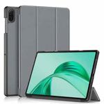 For Honor Pad X8a Custer Pure Color 3-Fold Leather Tablet Case(Grey)