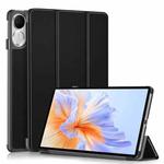 For Honor Pad V9 11.5 Custer Pure Color 3-Fold Leather Tablet Case(Black)